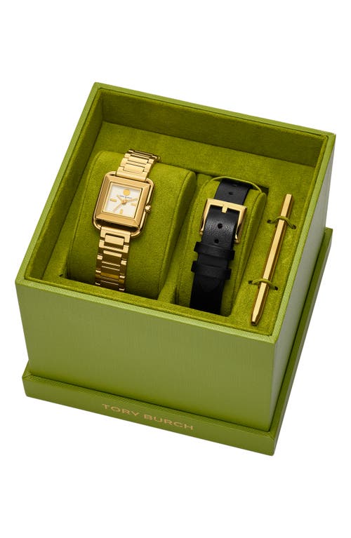 Tory Burch The Kira Square Small Watch Gift Set, 18mm X 18mm In Gold