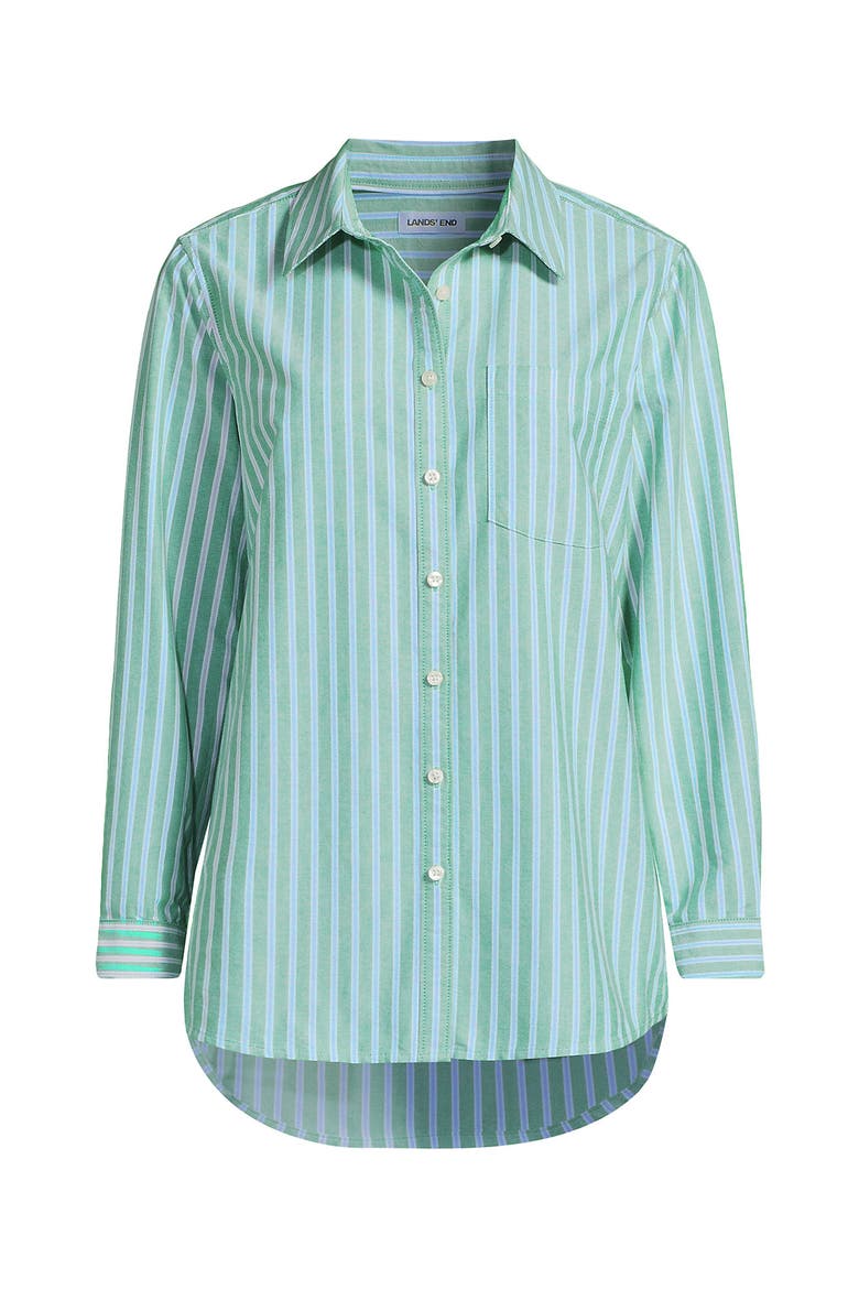 Oxford Shirt, Alternate, color, True Green/Blue Sky Stripe