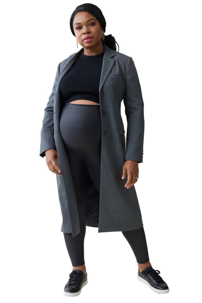 Gloss Maternity Leggings, Alternate, color, BLACK