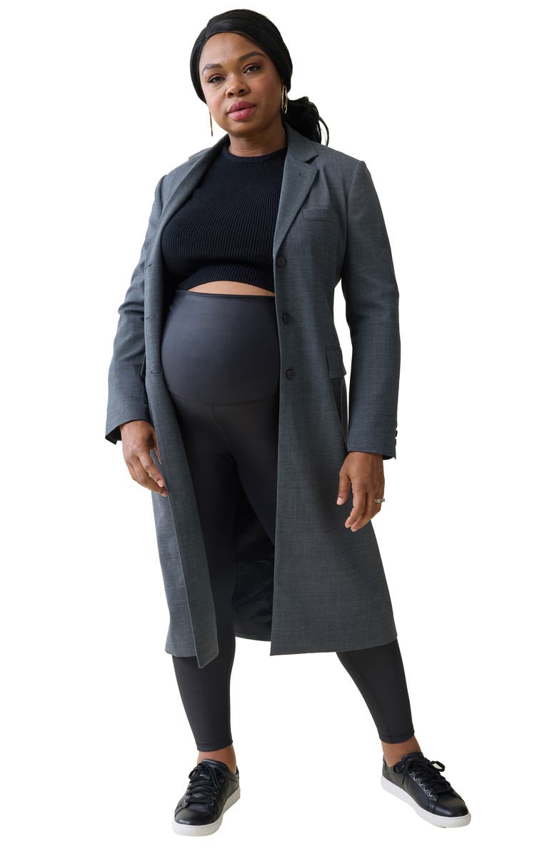 Ingrid & Isabel<sup>®</sup> Gloss Maternity Leggings, Alternate, color, Black