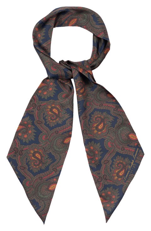 Paisley Silk Skinny Scarf