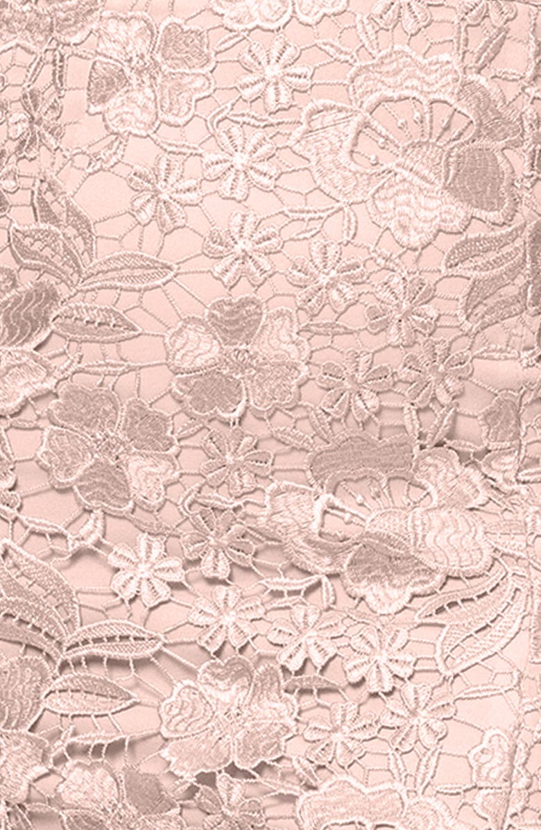 Xscape Evenings Floral Embroidery Off the Shoulder Sheath Gown, Alternate, color, Blush