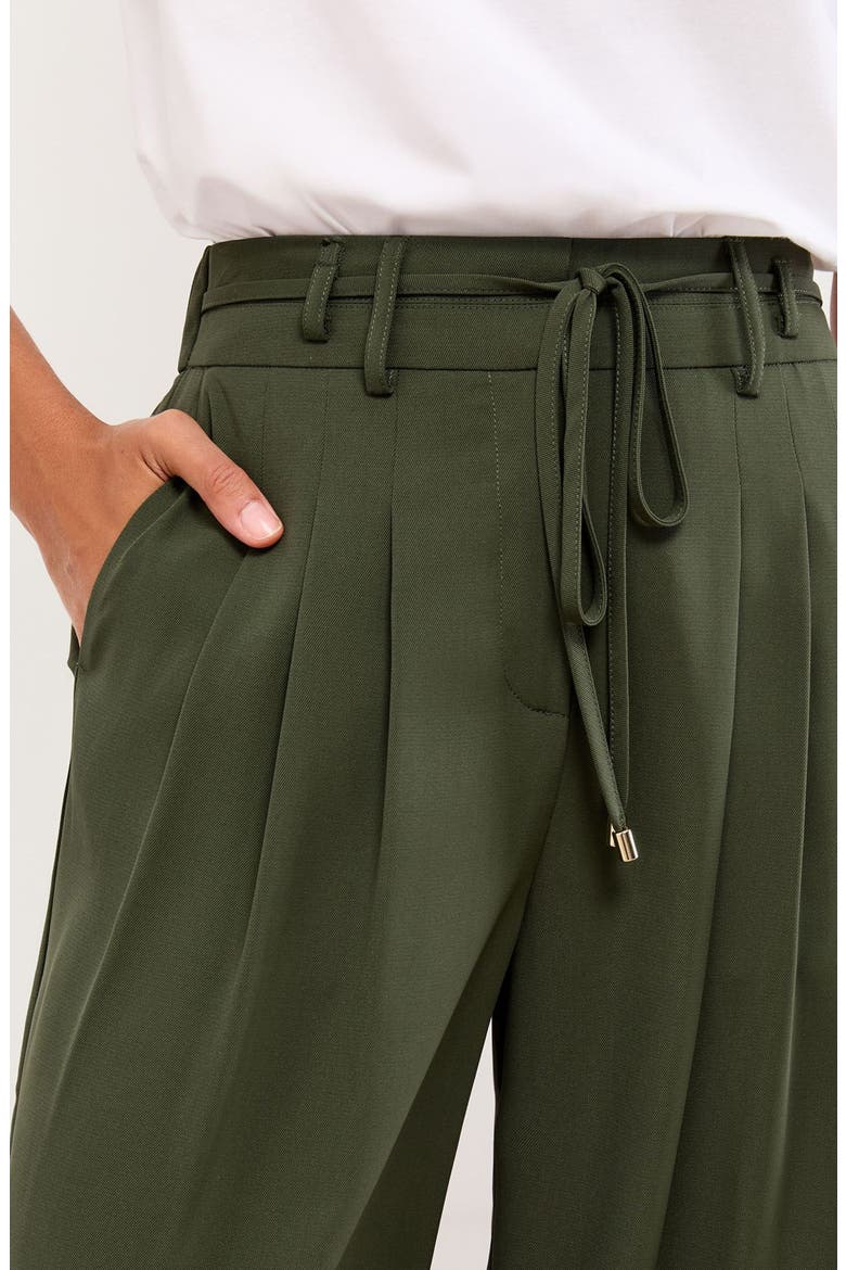 Belted Wide Leg Pants, Alternate, color, GREEN