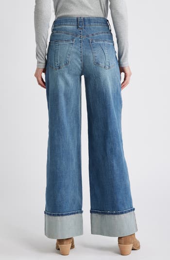 'Ab'Solution Skyrise Cuffed Wide Leg Jeans