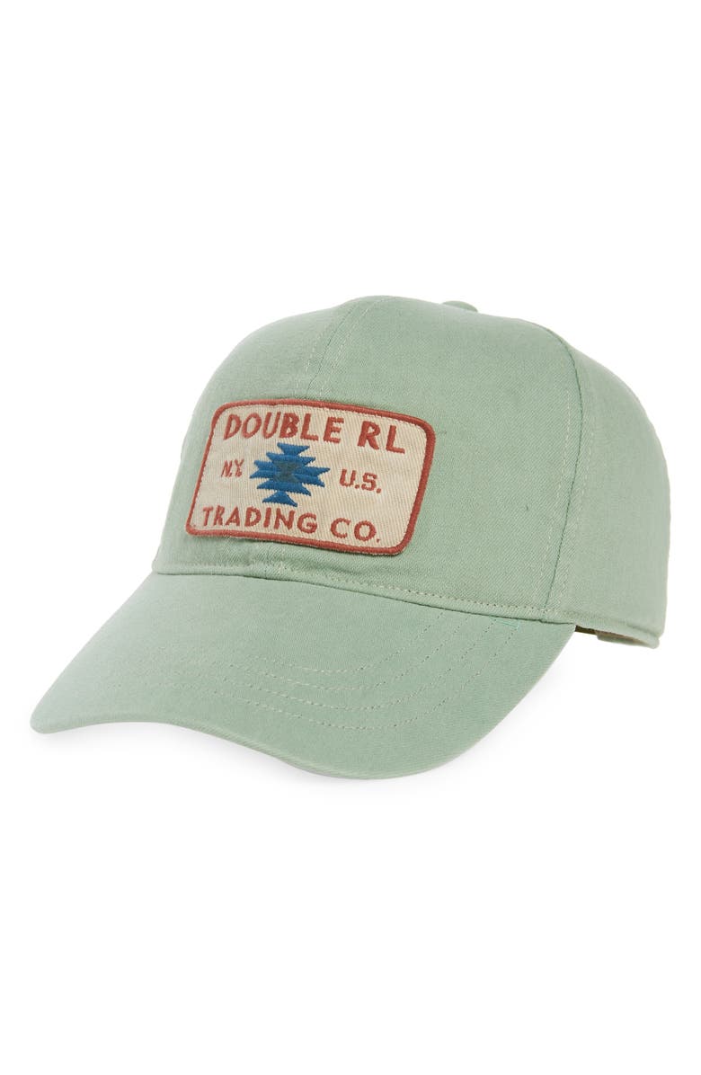 Double RL RRL Logo Patch Twill Baseball Cap, Main, color, 