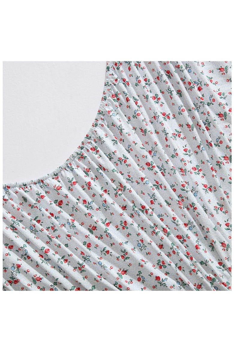 Aylesmore Ditsy Floral King Cotton Percale Sheet Set, Alternate, color, BRIGHT RED