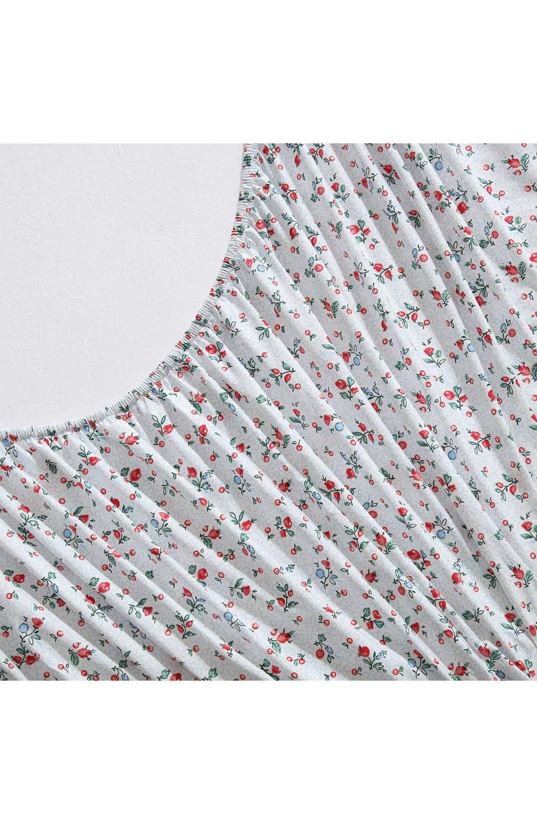 Laura Ashley Aylesmore Ditsy Floral King Cotton Percale Sheet Set, Alternate, color, Bright Red