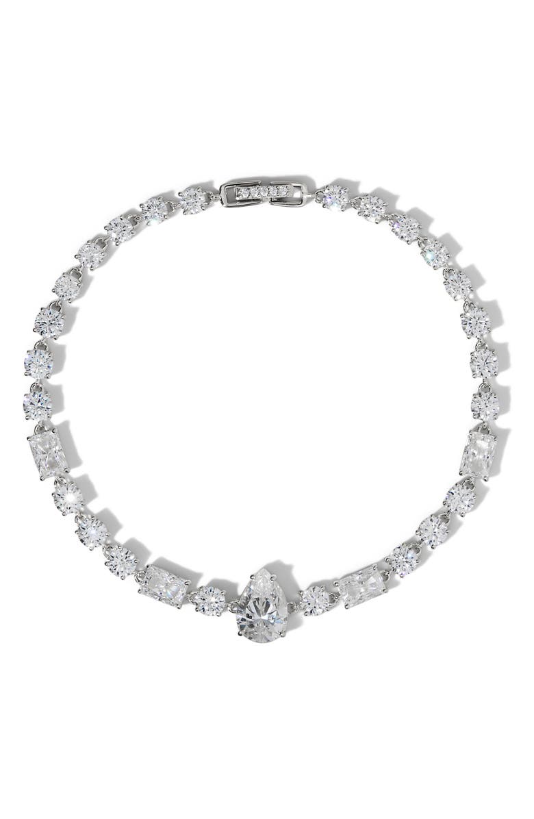 Nadri Everleigh Cubic Zirconia Line Bracelet, Main, color, Rhodium