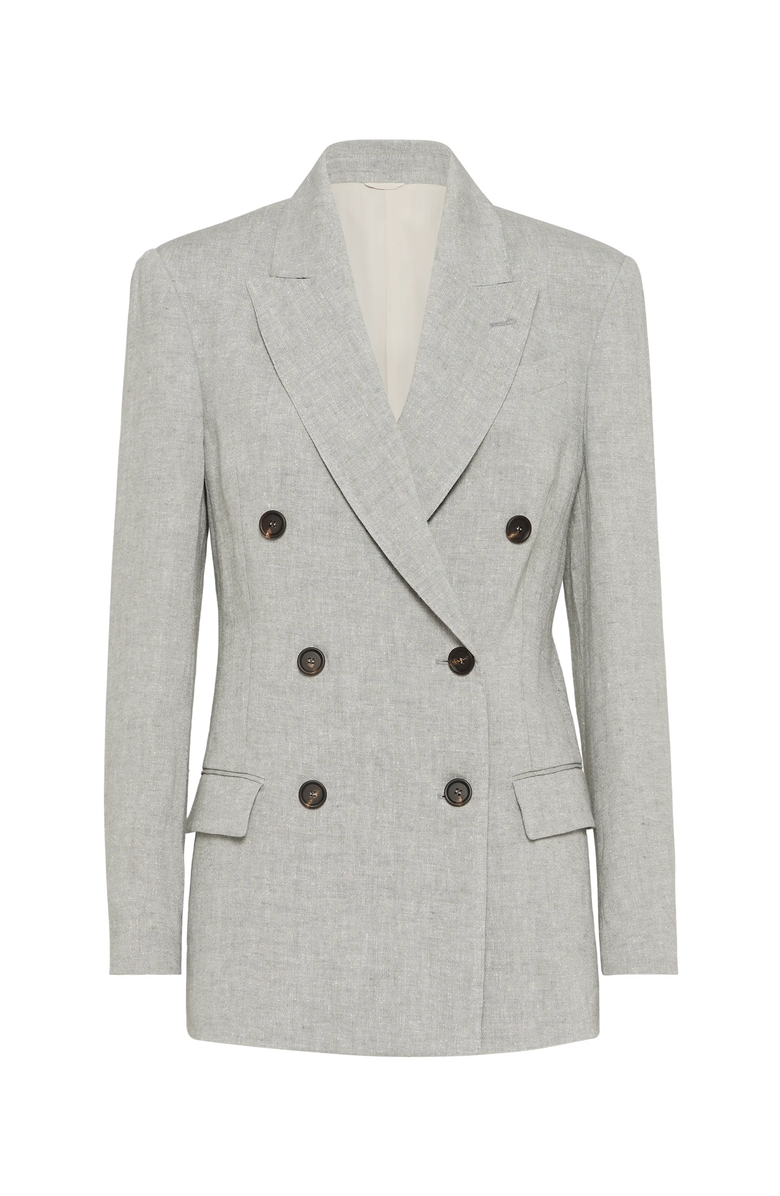 Brunello Cucinelli Sparkling canvas blazer, Main, color, 