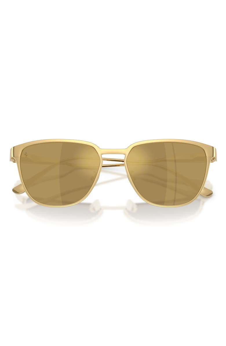 Ferrari 56mm Square Sunglasses, Alternate, color, Gold Matte / Mirror Gold