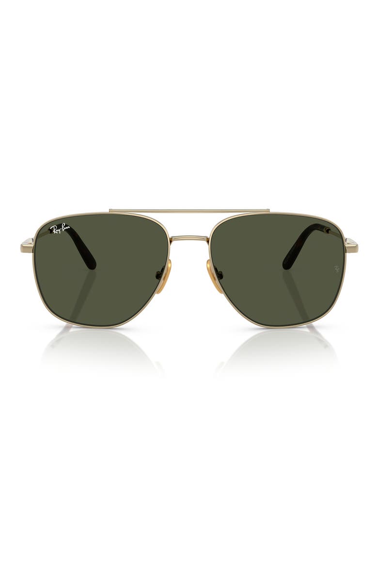 59mm Polarized Square Sunglasses, Main, color, GOLD FLASH
