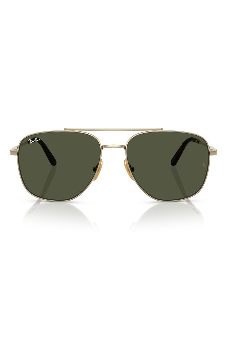 Ray-Ban 59mm Polarized Square Sunglasses, Main, color, Gold Flash