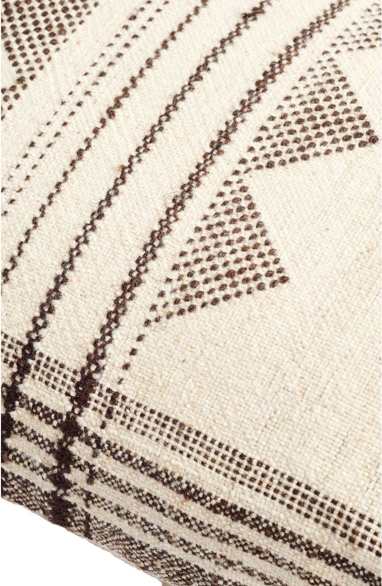 Studio Variously Kora White And Black Handloom Lumbar Pillow, Alternate, color, White