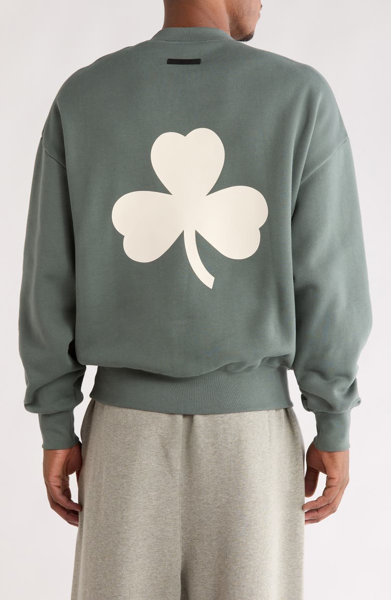 Fear of God Essentials x NBA Celtics Sports Fit Crewneck Sweatshirt, Alternate, color, Balsam Green