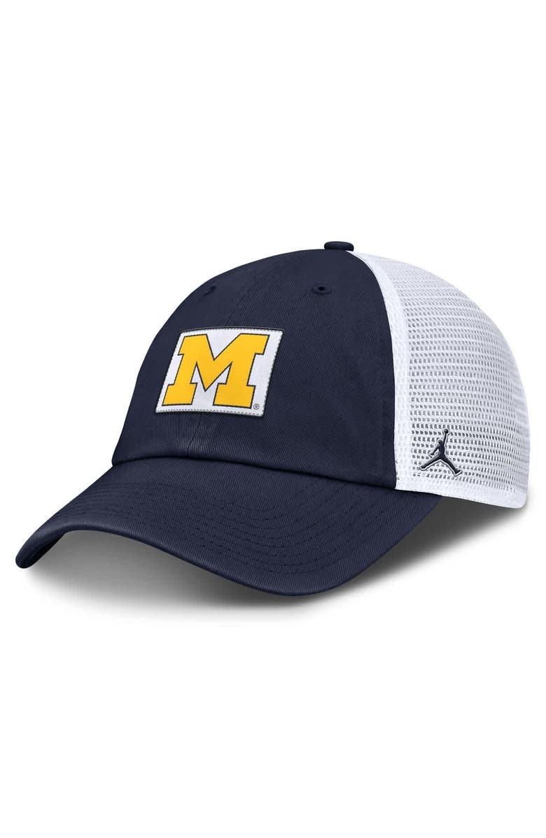 Jordan Brand Men's Jordan Brand Navy/White Michigan Wolverines Primetime Club Trucker Adjustable Hat, Main, color, Navy