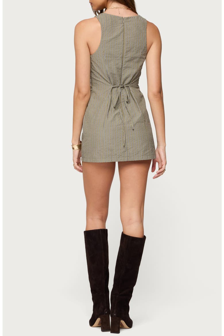 Macee Stripe Sleeveless Romper, Alternate, color, OLIVE