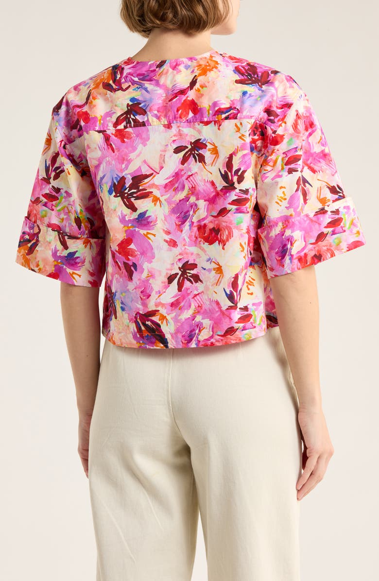 Ulla Johnson Suri Floral Cotton Top, Alternate, color, Azalea