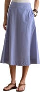 Lauren Ralph Lauren Striped Paneled Cotton Broadcloth Skirt