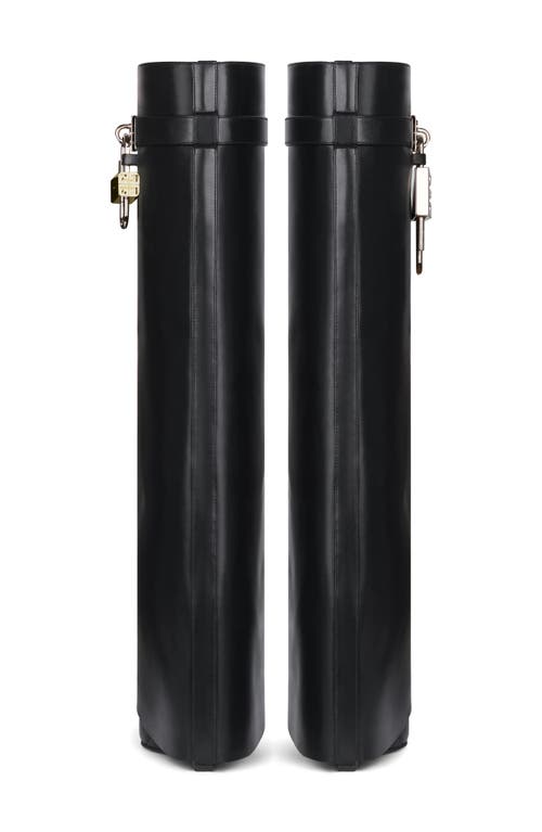 Shop Givenchy Shark Lock Knee High Boot In Black