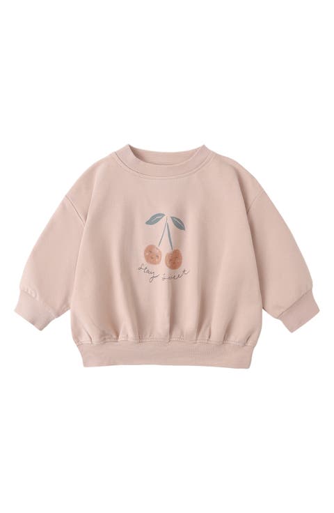 Cherry Relaxed Fit Stretch Organic Cotton Terry Sweatshirt (Baby)
