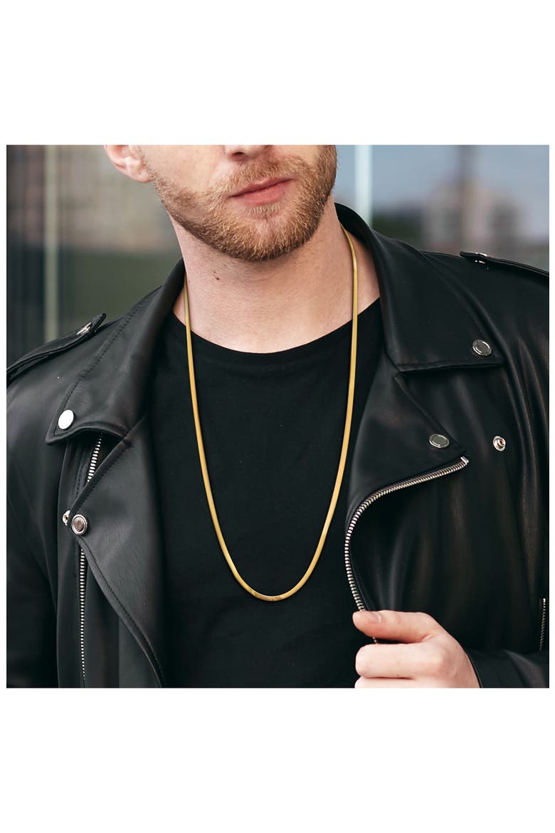 Herringbone Chain Necklace, 2.8mm, Alternate, color, YELLOW GOLD