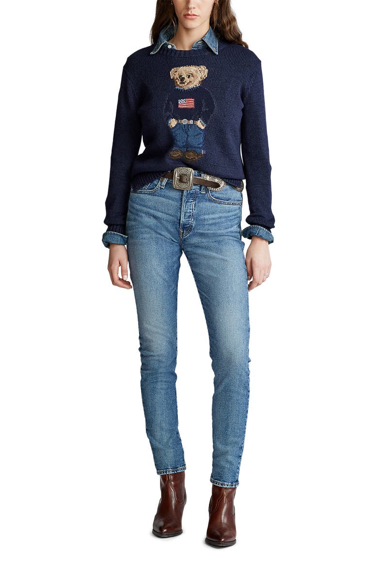 Bear Sweater, Alternate, color, NAVY MU