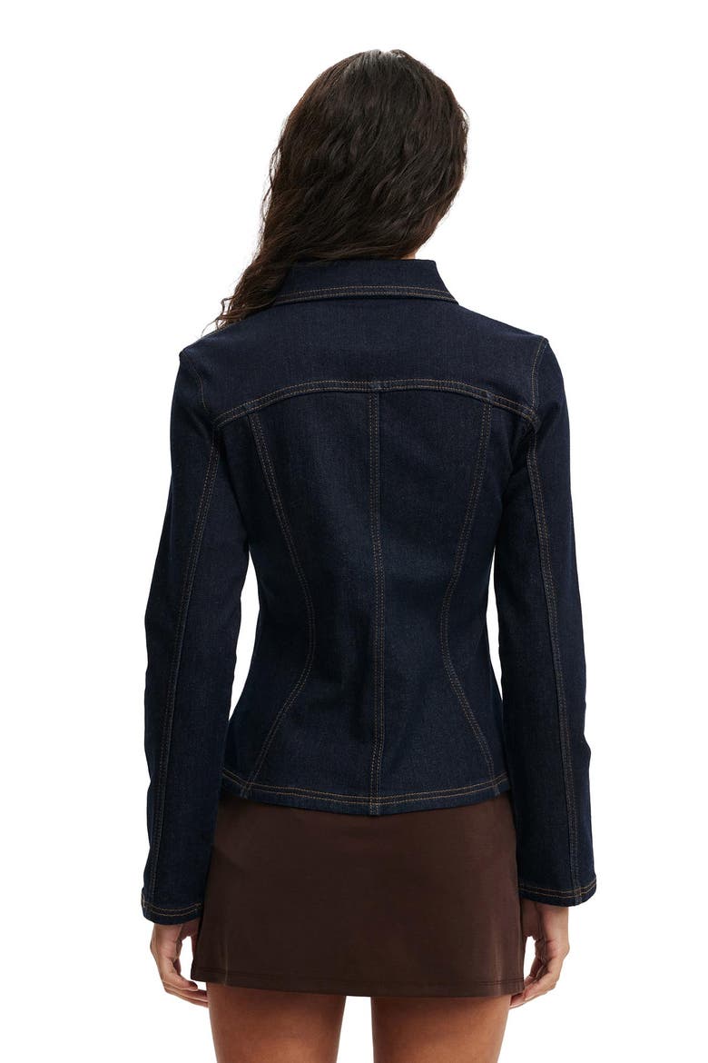 Women's Fitted Denim Jacket, Alternate, color, Aries Blue