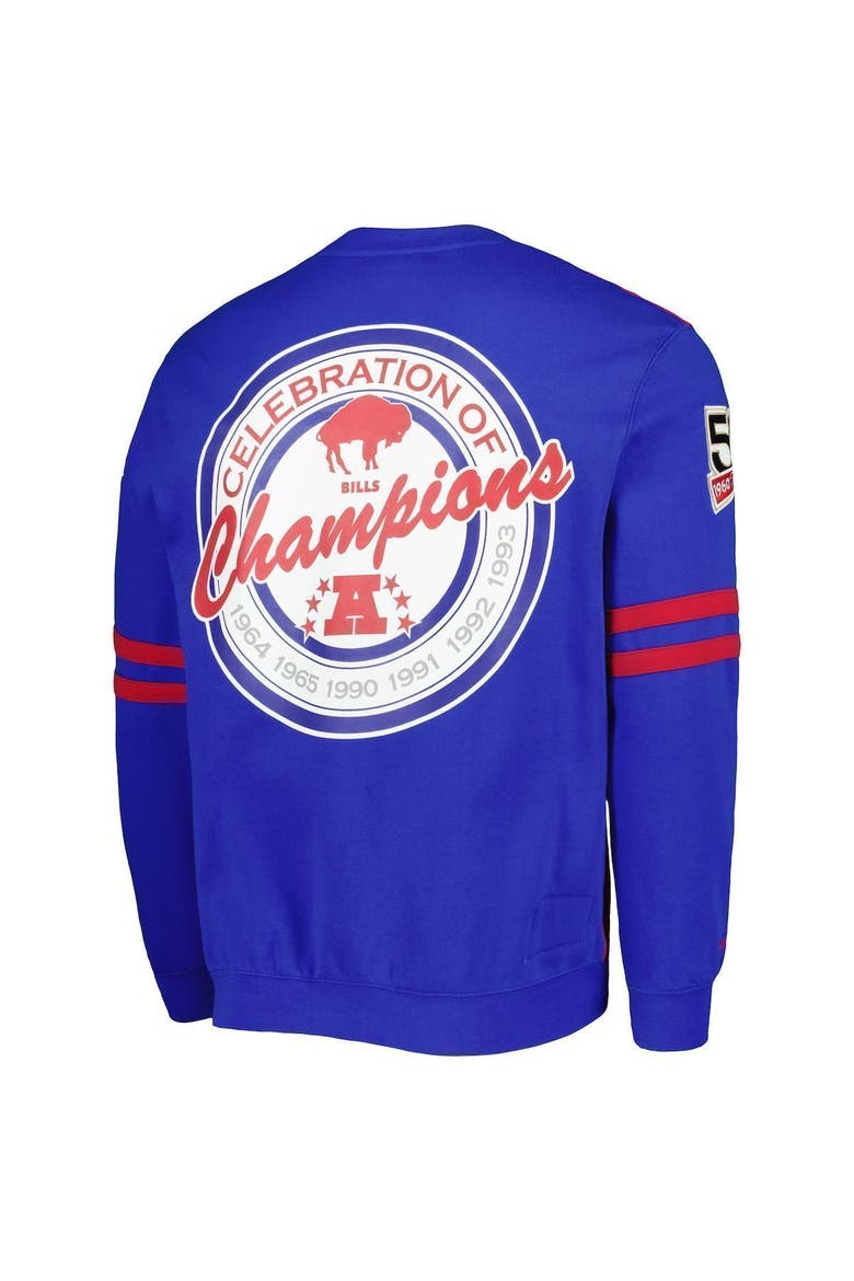Men's Mitchell & Ness Red Buffalo Bills All Over 2.0 Pullover Sweatshirt, Alternate, color, Red