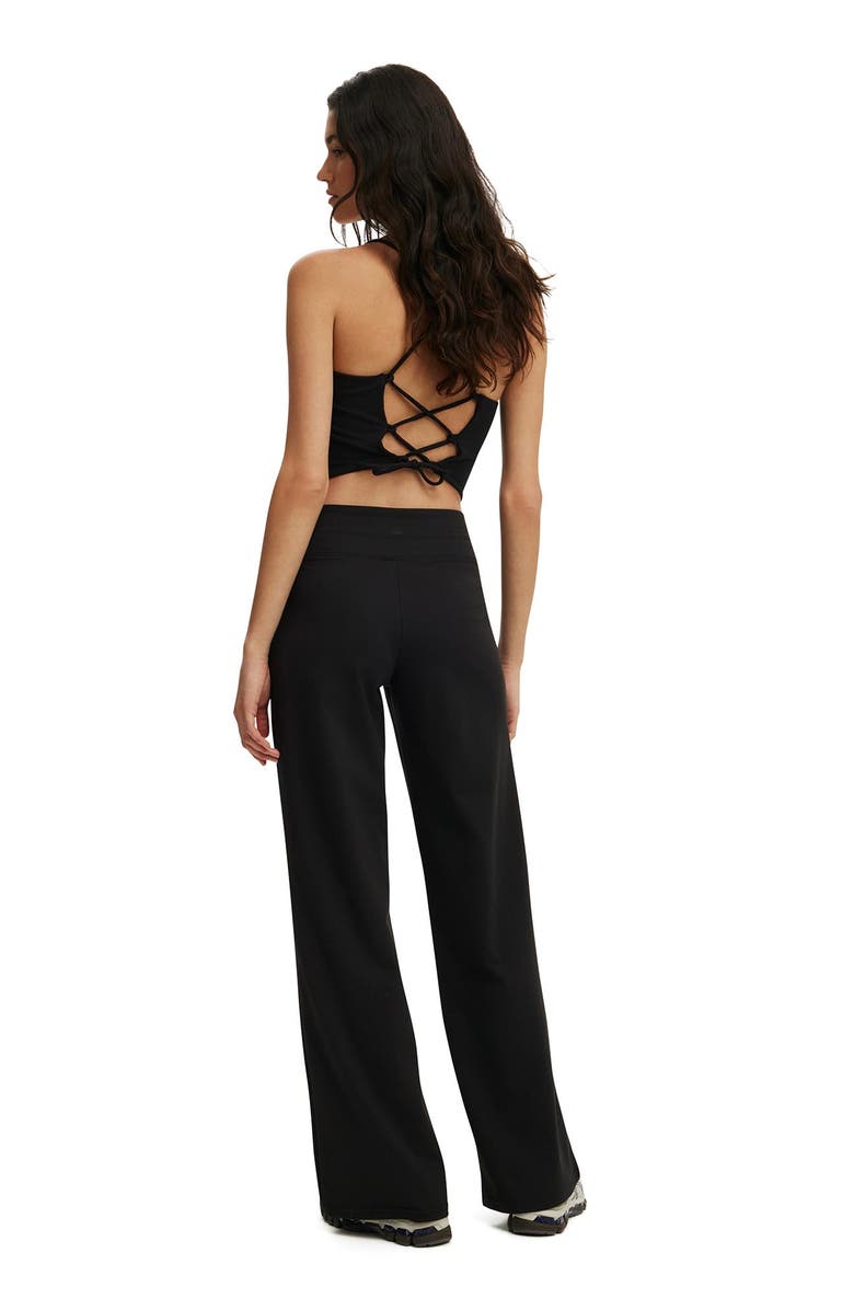 COTTON ON BODY Women's Active Ultra Soft Tie Front Wide Leg Pant, Alternate, color, Black