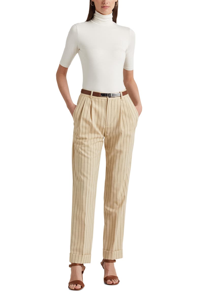 Jersey Turtleneck Top, Alternate, color, MASCARPONE CREAM