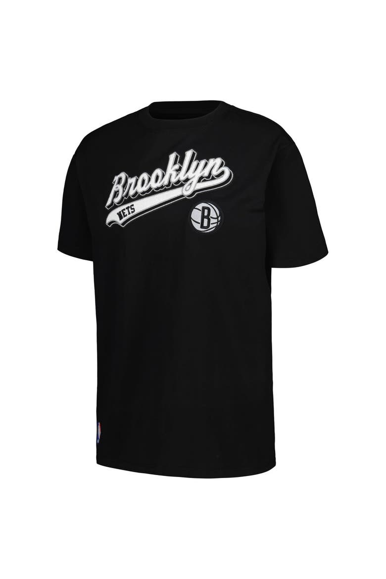 Women's Pro Standard Black Brooklyn Nets Script Boyfriend T-Shirt, Alternate, color, Black