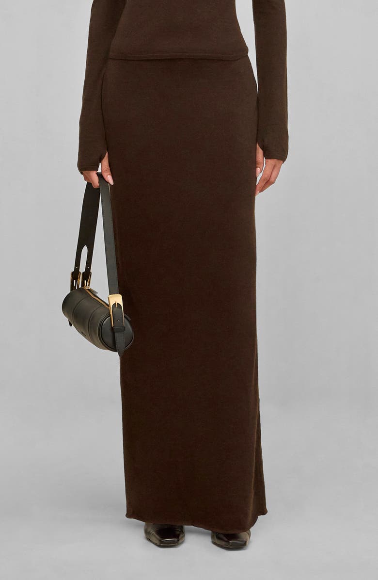 Cult Gaia Nadine Maxi Sweater Skirt, Main, color, Dark Java
