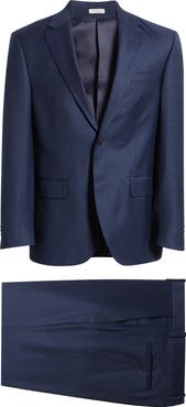 Peter Millar Flynn Classic Fit Navy Microcheck Wool Suit