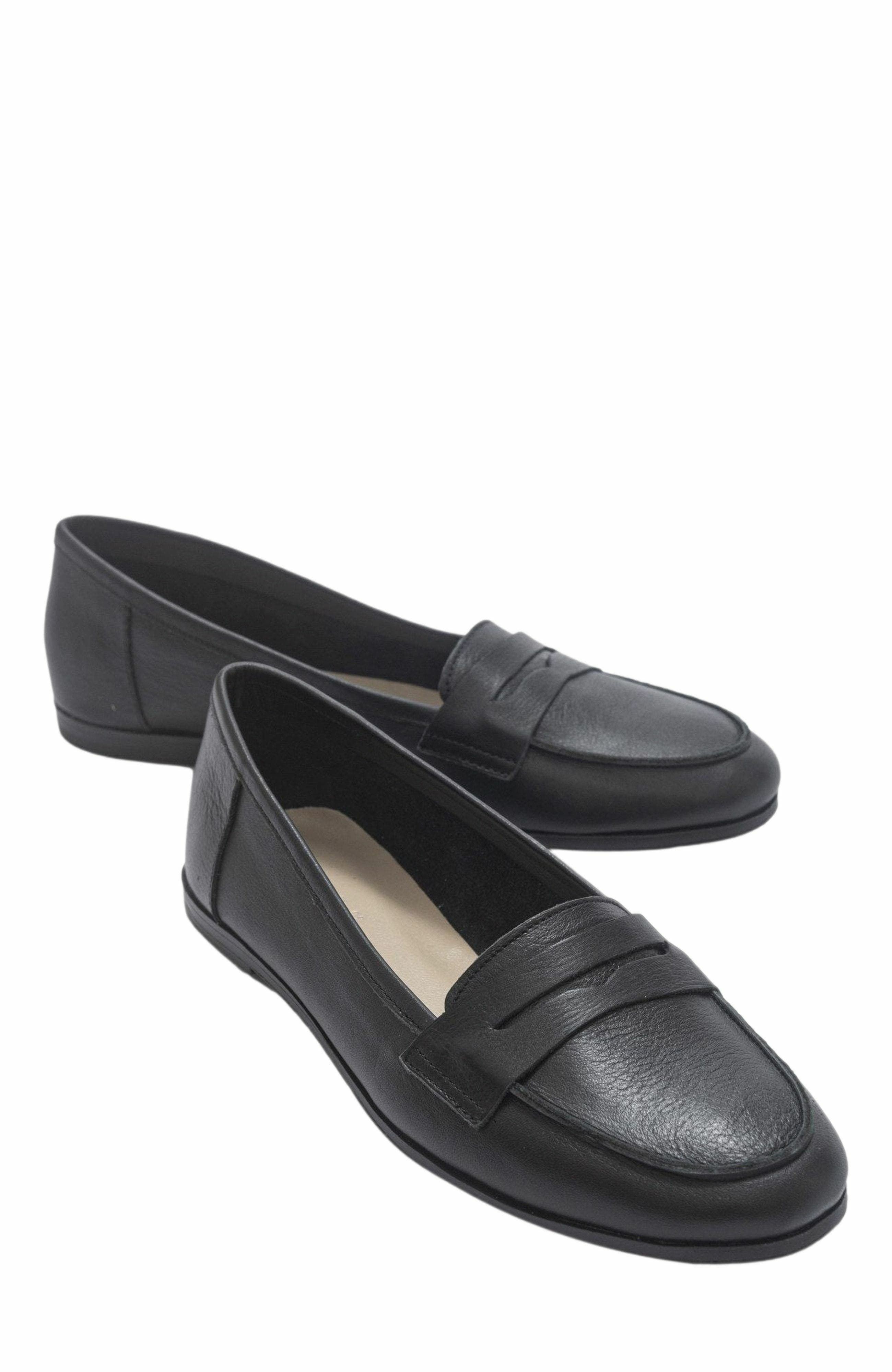 Forever & Always Shoes Dorothy Leather Loafer, Alternate, color, Black Leather