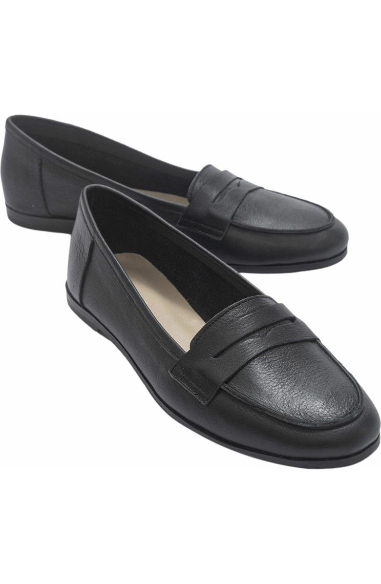 Forever & Always Shoes Dorothy Leather Loafer, Alternate, color, Black Leather