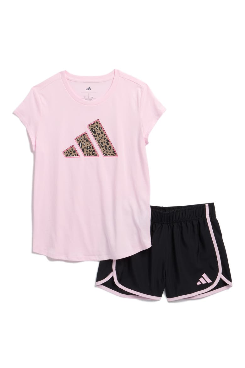Graphic T-Shirt & Shorts Set, Main, color, CLEAR PINK