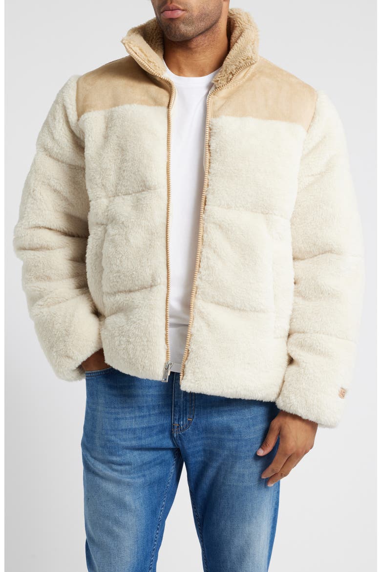 Emette UGGfluff Puffer Jacket, Alternate, color, NATURAL / SAND