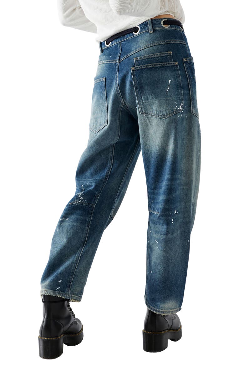 We the Free Moxie Mid Rise Barrel Jeans, Alternate, color, TIMELESS BLUE
