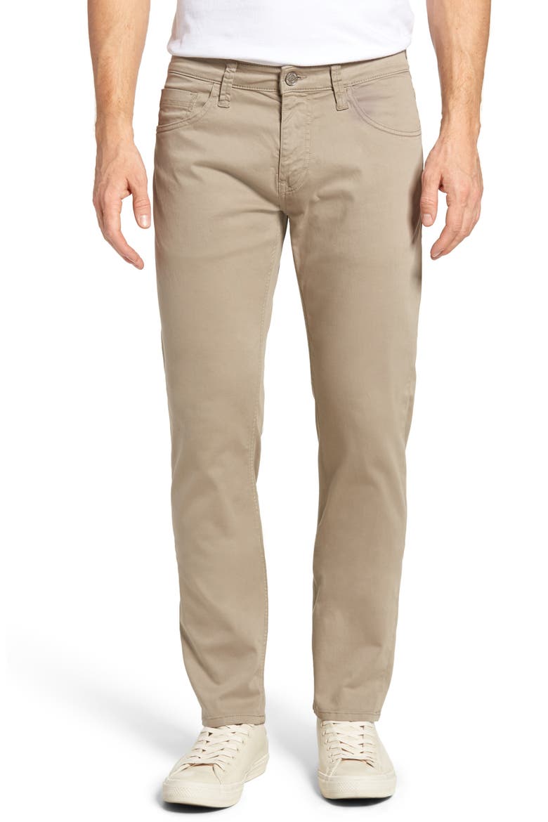 Zach Straight Leg Twill Pants, Main, color, BEIGE TWILL