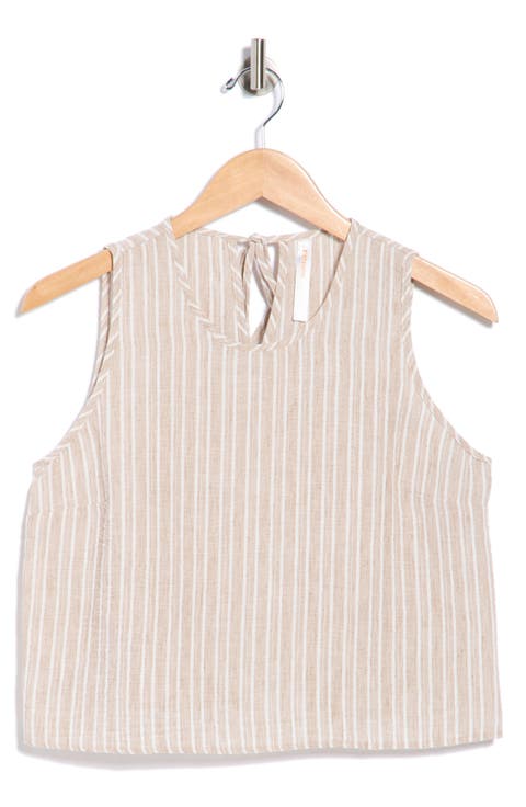 Stripe Sleeveless Cotton Top