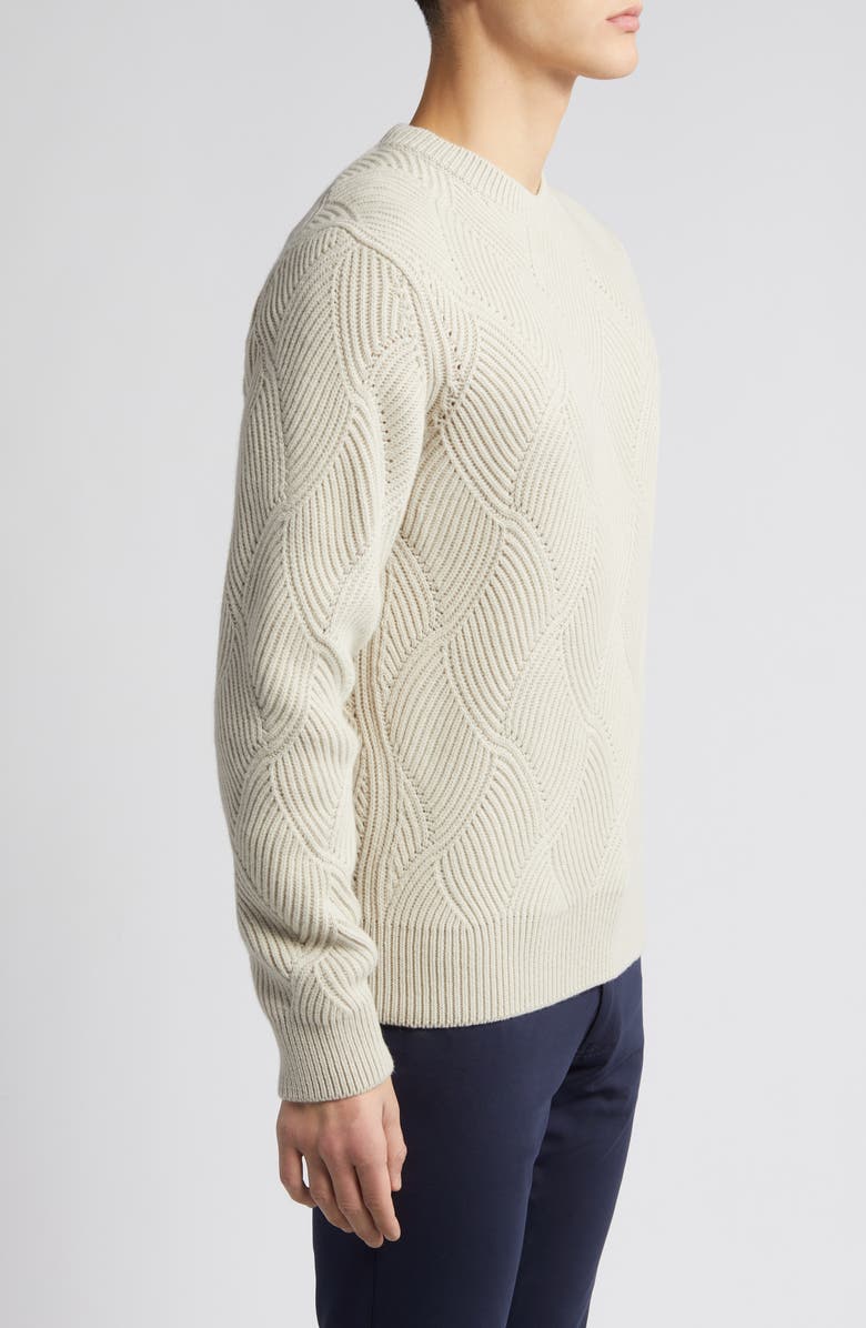 BOSS Camel Mezzo Wool & Cashmere Crewneck Sweater, Alternate, color, Light Beige