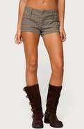 EDIKTED Ayvey Plaid Low Rise Shorts