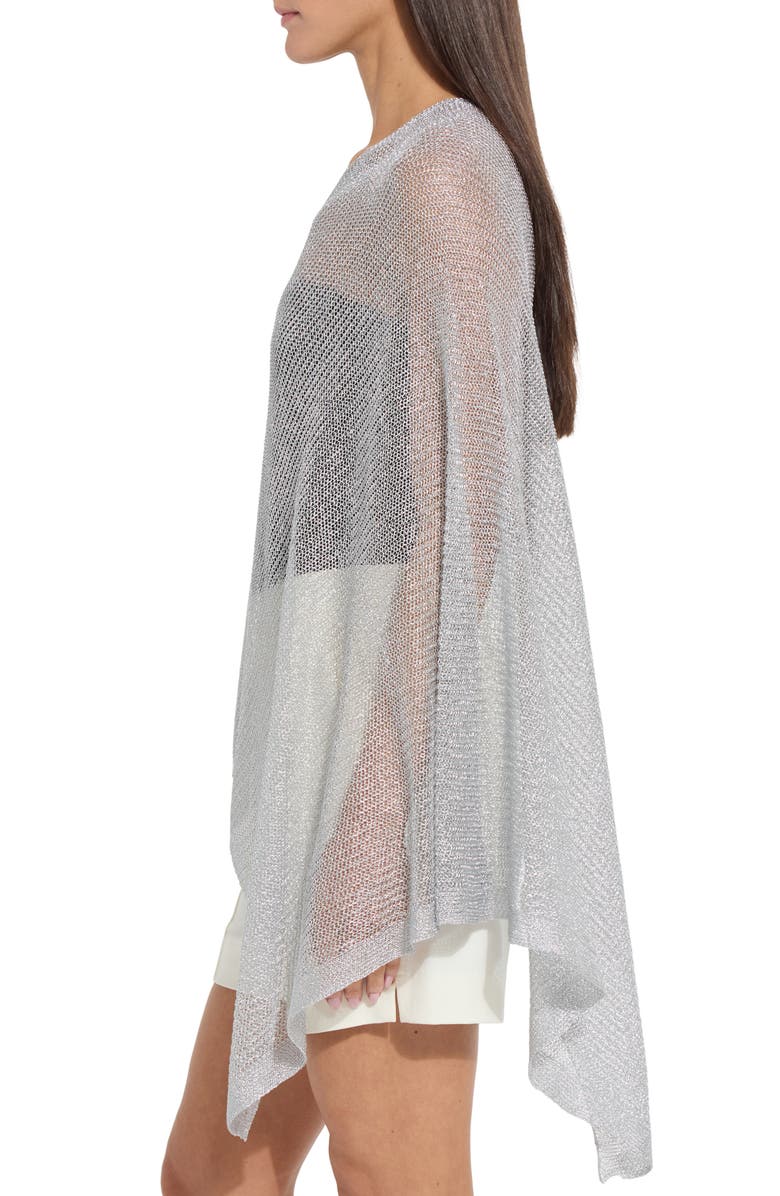 Lysse Argento Summer Convertible Mesh Poncho, Alternate, color, Metallic Silver