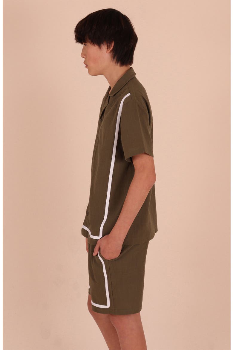 Kids' Cotton Camp Shirt, Alternate, color, OLIVE