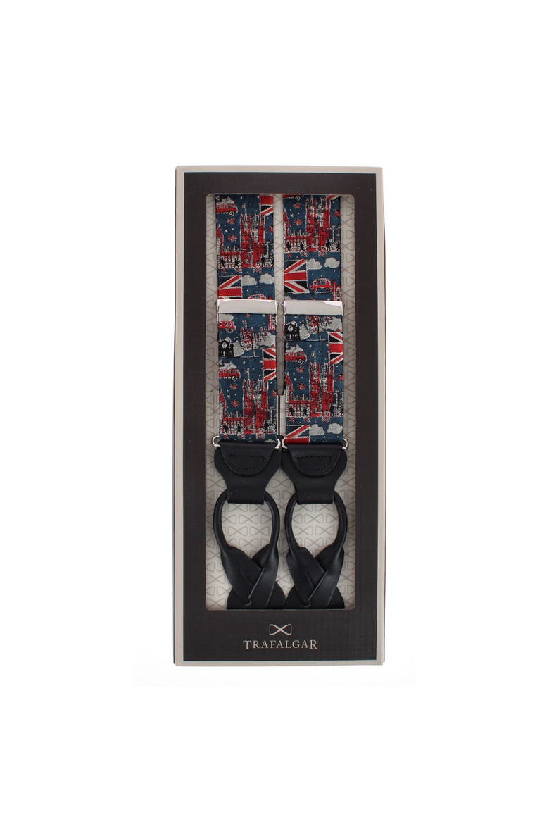 Kensinton Classic Silk Novelty Button End Suspenders, Alternate, color, Navy Blue