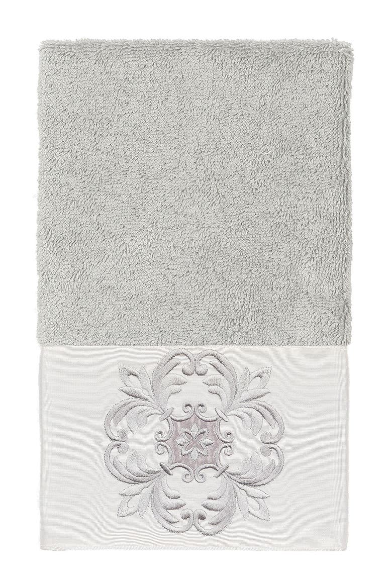 Alyssa 3-Piece Embellished Towel - Light Gray, Alternate, color, LIGHT GRAY