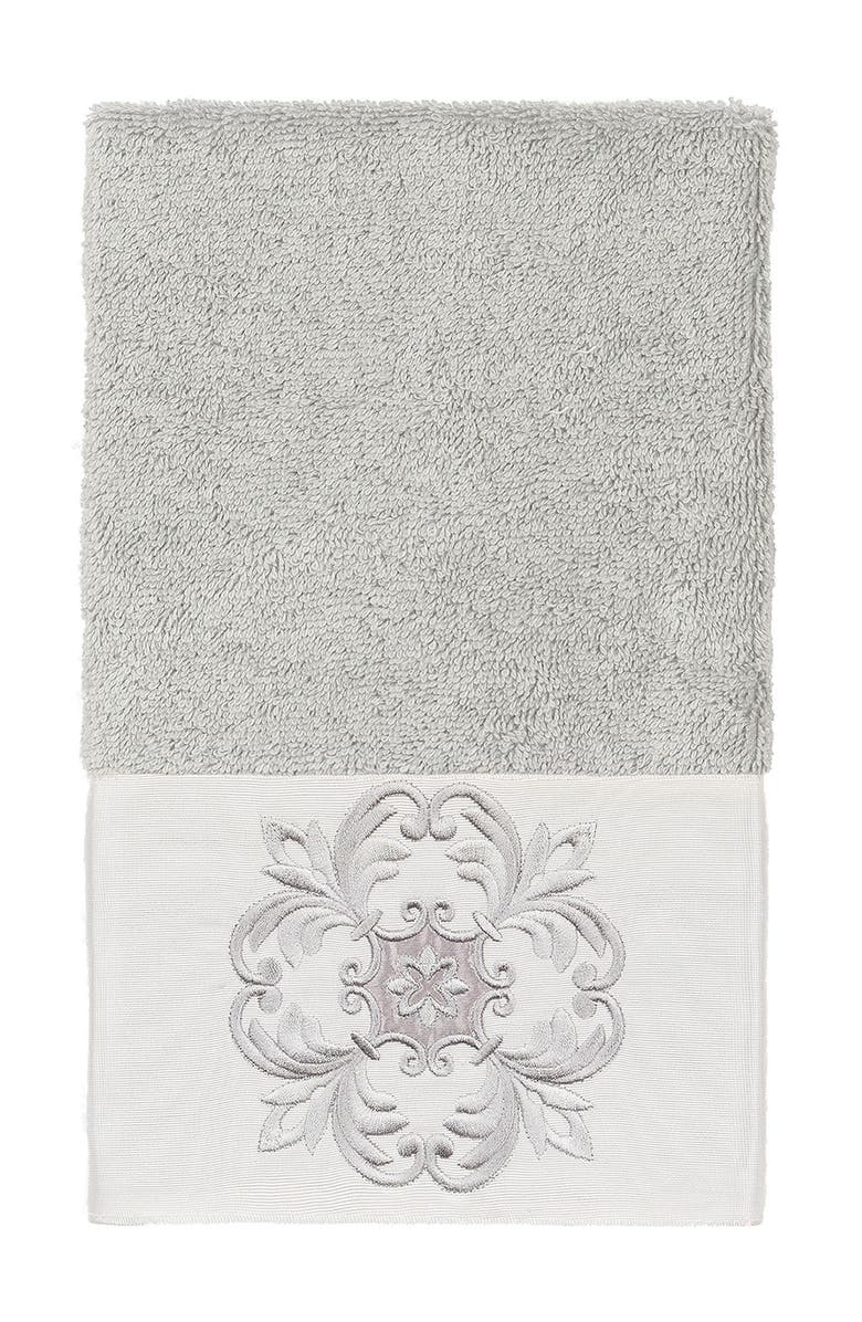 Linum Home Textiles Alyssa 3-Piece Embellished Towel - Light Gray, Alternate, color, Light Gray