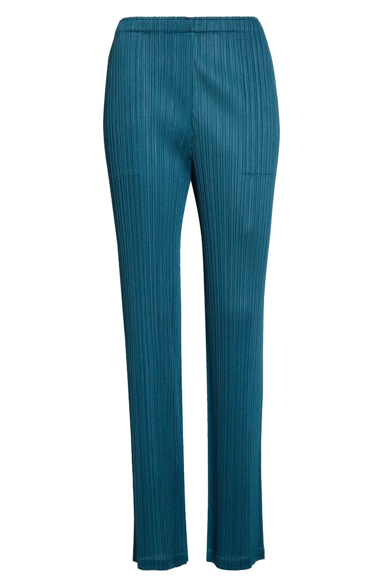 Pleats Please Issey Miyake Monthly Colors January Pleated Pants, Alternate, color, Blue Green