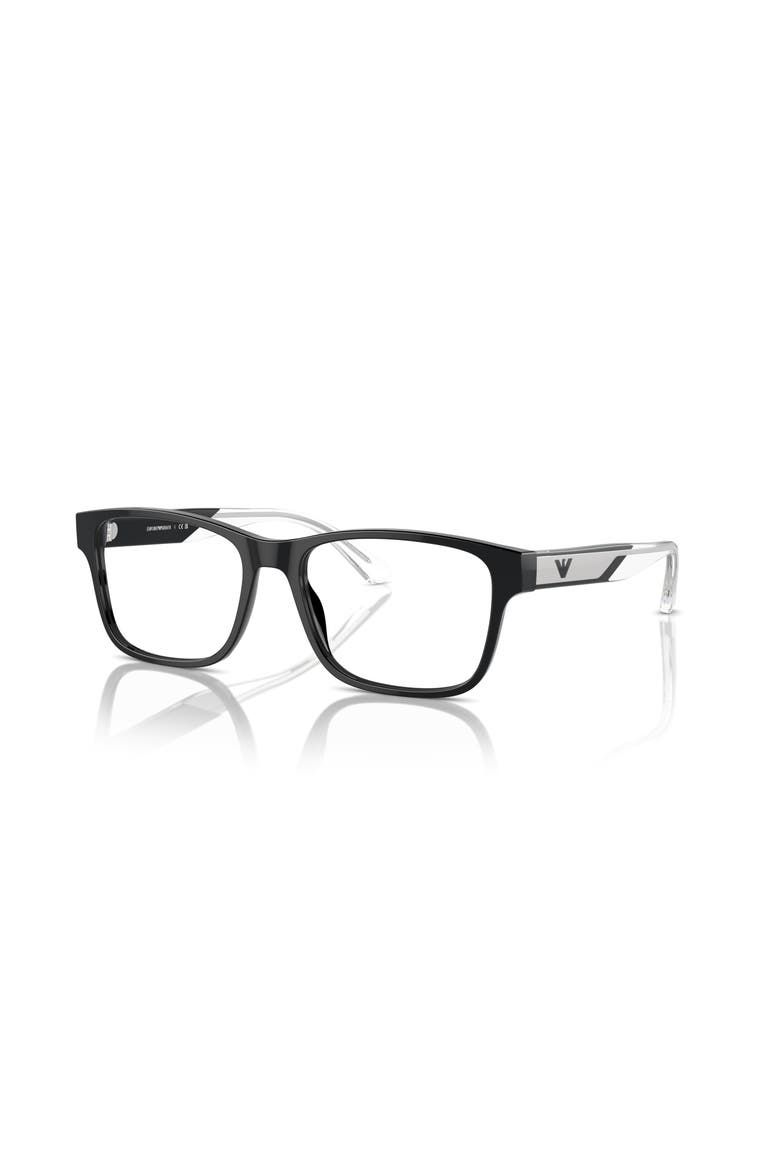 53mm Rectangle optical glasses, Main, color, Black