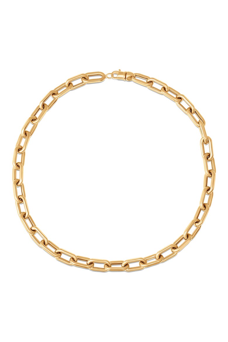 Rectangle Charm Chain Necklace, Main, color, YELLOW GOLD